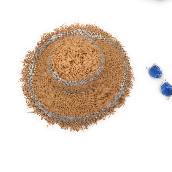 4/$25 Aqua 🏖 Women’s Straw Paper SunHat Hat NWT - Picture 2 of 4